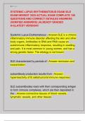 SYSTEMIC LUPUS ERYTHEMATOSUS EXAM &sol;SLE  EXAM NEWEST 2025 ACTUAL EXAM COMPLETE 100  QUESTIONS AND CORRECT DETAILED ANSWERS  &lpar;VERIFIED ANSWERS&rpar; &vert;ALREADY GRADED  A&plus;&vert;&vert;LATEST VERSION&excl;&excl;