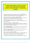NY HOME IMPROVEMENT CONTRACTOR EXAM  STUDY GUIDE &vert; QUESTIONS AND CERTIFIED  ANSWERS &vert; ALREADY GRADED A&plus;&vert;GUARANTEED  SUCCESS