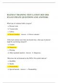  HAZMAT TRAINING TEST LATEST 2025-2026 EXAM UPDATE QUESTIONS AND ANSWERS