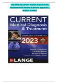TEST BANK For Current Medical Diagnosis And Treatment  62nd Edition By Papadakis & Mcphee&comma; All 42 Chapters Covered&comma; Verified Latest Edition
