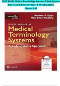TEST BANK&colon; Medical Terminology Systems&colon; A Body Systems Approach 8th Edition by Gylys & Wedding &lpar;2023&rpar; Chapter 1-15