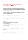 PHARM 151 Final with 97 Questions and answers Newest RATED A&plus; 