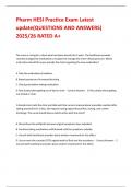 Pharm HESI Practice Exam Latest update&lpar;QUESTIONS AND ANSWERS&rpar; 2025&sol;26 RATED A&plus;