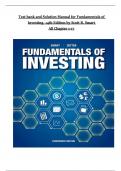 Test bank and Solution Manual for Fundamentals of Investing&comma; 14th Edition by Scott B&period; Smart All Chapters 1 - 17 Complete Newest Edition Instant Download
