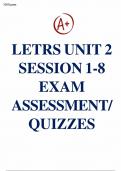 LETRS UNIT 2 SESSION 1-8 EXAM ASSESSMENT&sol; QUIZZES