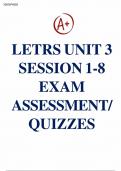 LETRS UNIT 3 SESSION 1-8 EXAM ASSESSMENT&sol; QUIZZES 2025