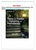 Test Bank for Theory and Practice of Counseling and Psychotherapy 11th Edition by Gerald Corey All Chapters 1-15 