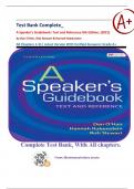 Test Bank Complete&lowbar; A Speaker's Guidebook&colon; Text And Reference 8th Edition&comma; &lpar;2021&rpar; By Dan O'Hair&comma; Rob Stewart & Hannah Rubenstein&vert; All Chapters 1-31&vert; Latest Version With Verified Answers&vert; Grade A&plus;