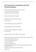 317 Final Exam 1 Questions And All Correct Answers&period;