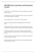 HM 280 Exam 2 questions well answered to pass