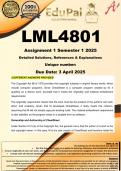 LML4801 Assignment 1 &lpar;COMPLETE ANSWERS&rpar; Semester 1 2025 - DUE 3 April 2025