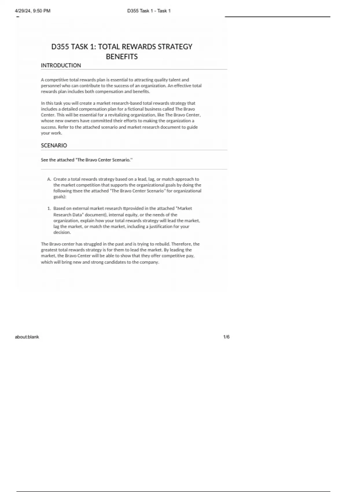 Total Rewards Task 1 d355 task 1 |TOTAL REWARDS STRATEGY BENEFITS|QUESTIONS AND ANSWERS ...