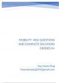 Mobility- HESI Questions and Complete Solutions Graded A&plus;