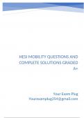 HESI Mobility Questions and Complete Solutions Graded A&plus;