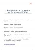 Chamberlain BIOS 251 Exam 1 Verified Answers &lpar;2025&rpar;&excl;&excl;