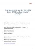 Chamberlain University BIOS 251 Exam 3 With Actual Solution &lpar;2025&rpar;&excl;&excl;