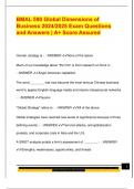 BMAL 590 Global Dimensions of  Business 2024&sol;2025 Exam Questions  and Answers &vert; A&plus; Score Assured 