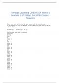 Portage Learning CHEM 104 Week 1 Module 1&colon; Problem Set With Correct Answers