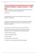 INP 402 MIDTERM EXAM QUESTIONS AND ANSWERS &lpar;VERIFIED ANSWERS&rpar; &vert; ALREADY SCORED A&plus; &vert; NEW 2025
