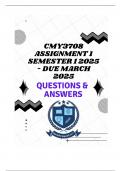 CMY3708 Assignment 1 Semester 1 2025 - DUE March 2025