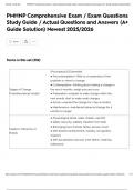 PMHNP Comprehensive Exam &sol; Exam Questions Study Guide &sol; Actual Questions and Answers &lpar;A&plus; Guide Solution&rpar; Newest 2025&sol;2026