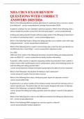 NHA CBCS EXAM REVIEW QUESTIONS WITH CORRECT ANSWERS 2025