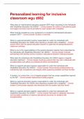 Personalized learning for inclusive classroom wgu d662 Questions and Answers&vert;2025 Update with complete solution&period;