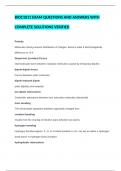 BIOC1011 EXAM QUESTIONS AND ANSWERS WITH COMPLETE SOLUTIONS VERIFIED