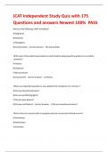 JCAT Independent Study Quiz with 175 Questions and answers Newest 100&percnt;  PASS