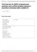 TMU final test &num;1 &lpar;2025&rpar; comprehensive questions and verified detailed solutions &lpar; MULTIPLE CHOICES&rpar; &vert;100&percnt; CORRECT&excl;&excl;