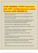 CCHP GENERAL STUDY Questions with 100- Verified Answers Latest Versions 2025 GRADED A&plus;