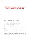 MISSOURI BOATING LICENSE EXAM WITH ALL ANSWERS UPDATED