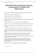 WGU D307 Educational Psychology Development of Children and Adolescents