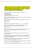 MSSC-M3 MANUFACTURING PROCESSES EXAM Questions with 100- Correct Answers Latest Updates