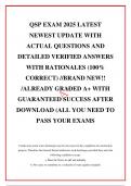 QSP EXAM 2025 LATEST NEWEST UPDATE WITH ACTUAL QUESTIONS AND DETAILED VERIFIED ANSWERS WITH RATIONALES &lpar;100&percnt; CORRECT&rpar; &sol;&sol;BRAND NEW&excl;&excl; &sol;ALREADY GRADED A&plus; WITH GUARANTEED SUCCESS AFTER DOWNLOAD &lpar;ALL YOU NEED TO PASS YOUR EXAMS