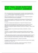 SPMT FINAL EXAM QUESTIONS WITH ALL CORRECT ANSWERS 