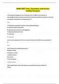 HOM 5307 Test 1 Questions and Correct Verified Answers