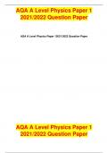 AQA A Level Physics Paper 1 2021&sol;2022 Question Paper