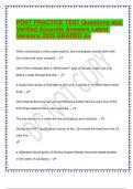POST PRACTICE TEST Questions and Verified Accurate Answers Latest Versions 2025 GRADED A&plus;&period;