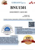 BNU1501 Assignment 1 2025 &lpar;100&percnt; COMPLETE QUIZ ANSWERS&rpar;
