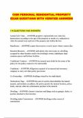 CISR PERSONAL RESIDENTIAL PROPERTY EXAM QUESTIONS WITH VERIFIED ANSWERS