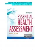 ESSENTIAL HEALTH ASSESSMENT 2ND EDITION &lpar;THOMPSON&comma; 2022&rpar; COMPLETE GUIDE&vert;ALL CHAPTERS 1-24 &lpar;Answer Key at the End of Each Chapter&rpar;