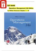 TEST BANK FOR TEST BANK OPERATIONS MANAGEMENT STEVENSON 11TH EDITION CHAPTER 1-19 &vert; BRAND NEW&vert; RATED A&plus;&vert;