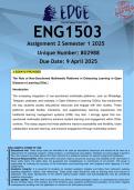 ENG1503 Assignment 2 &lpar;ANSWERS&rpar; Semester 1 2025 - DISTINCTION GUARANTEED