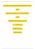Test Bank for Lehnes Pharmacotherapeutics for Advanced Practice Nurses and Physician Assistants&comma; 2nd Edition by Rosenthal&comma; 9780323554954&comma; Covering Chapters 1-92 &vert; Includes Rationales