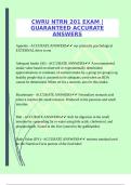 CWRU NTRN 201 EXAM &vert;GUARANTEED ACCURATE ANSWERS