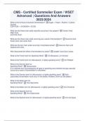 CMS - Certified Sommelier Exam &sol; WSET Advanced &vert; Questions And Answers 2023&sol;2024