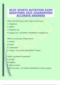 NCSF SPORTS NUTRITION EXAM QUESTIONS 2025 &vert;GUARANTEED ACCURATE ANSWERS