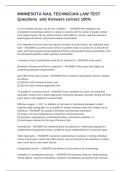 MINNESOTA NAIL TECHNICIAN LAW TEST Questions  and Answers correct 100&percnt;