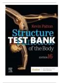 Structure and Function of the Body 16th Edition Patton TEST BANK &vert; Verified Chapter's 1 - 22 &vert; Complete
